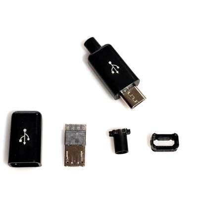 YT2153Y Micro USB 4pin Male Connector for Charging / Data - OTG Cable-Unassembled
